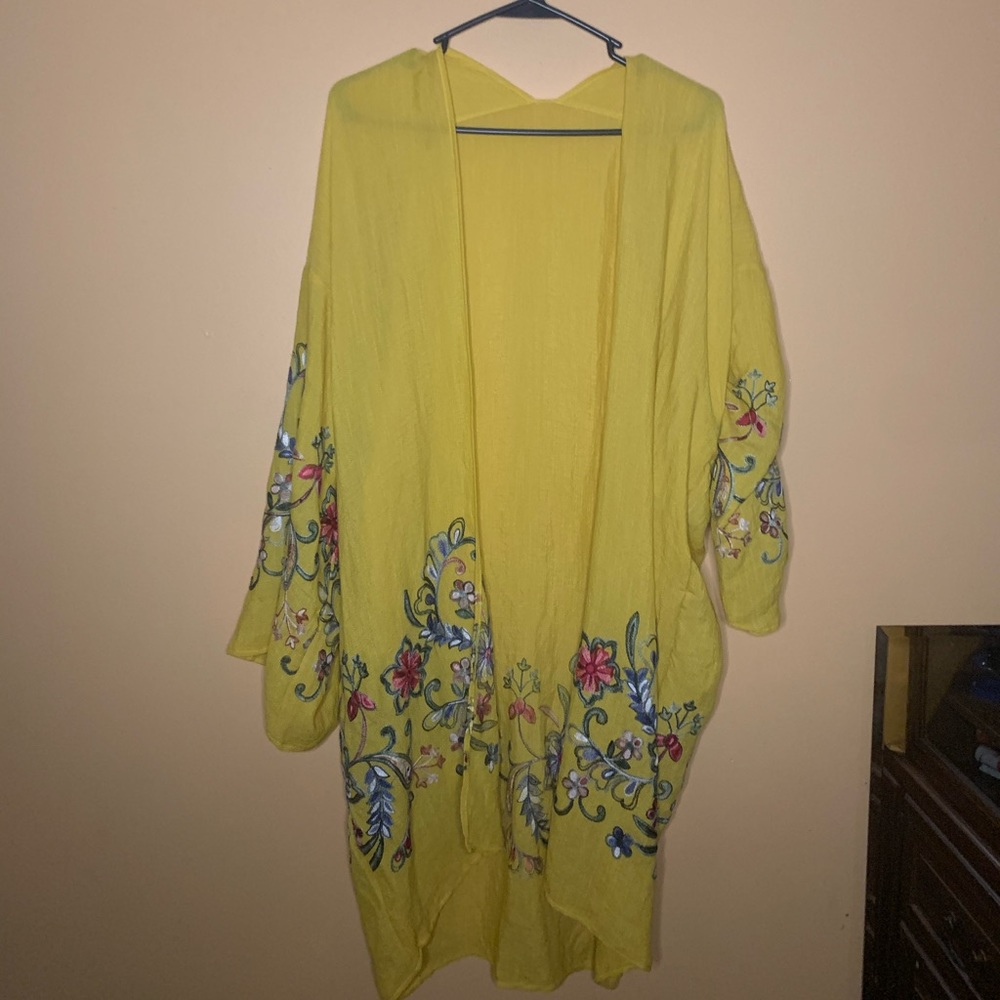 Yellow floral Kimono